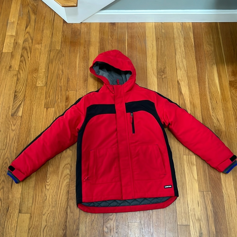 Lands End Kids Squall Waterproof Insulated Jacket size medium 10-12 red
